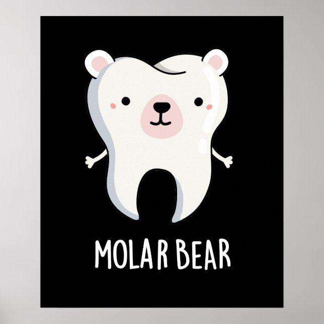 Affiche Molar Bear Funny Dot Pun Dark BG (Devant)