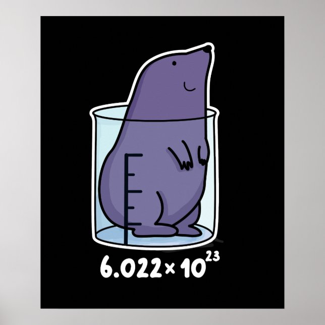 Affiche Mole Equation Funny Mole Dans Un Jeu De Bécher Dar (Devant)