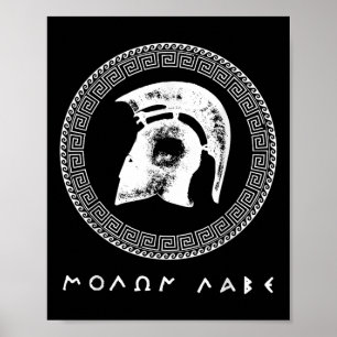 Affiche Molon Labe Casque de guerrier spartiate Ancien Wa