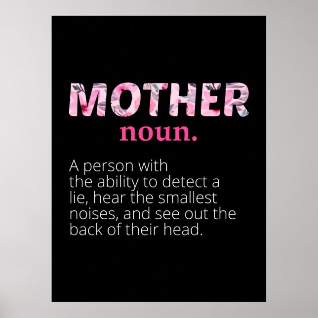Affiche Mom Art Floral Mother Definition (Devant)