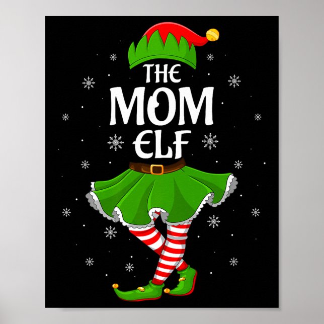 Affiche Mom Elf Christmas Family Girls Women Elf Squad Xma (Devant)