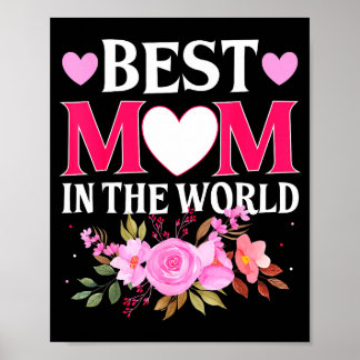 Affiche Mom in the world mommy floral mother's day cute mo
