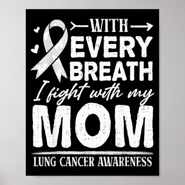Affiche Mom Lung Cancer Awareness White Ribbon Family Supr (Devant)