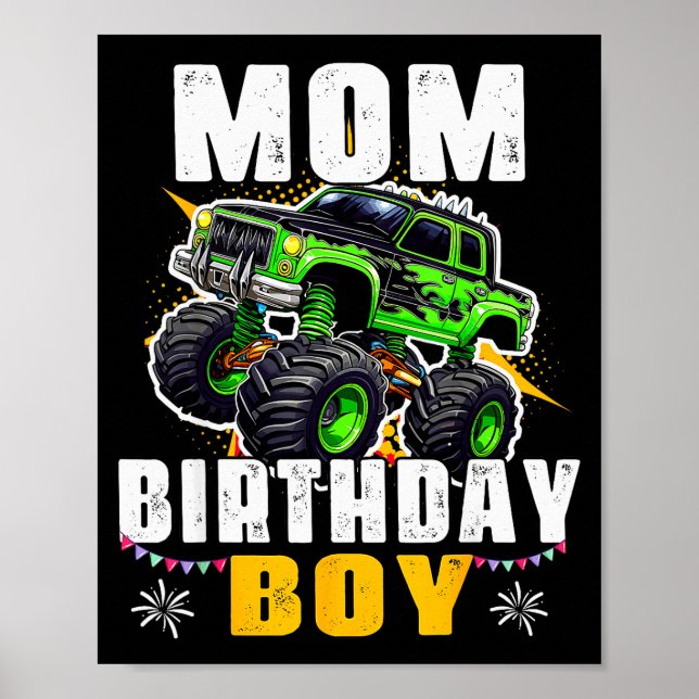 Affiche Mom Of The Birthday Boy Monster Truck Family Match (Devant)