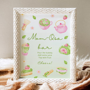 Affiche Mom-Osa Bar Matcha Tea Baby Shower Rose