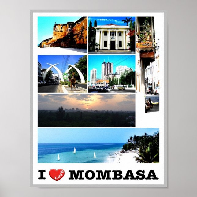 Affiche Mombasa - Kenya - I Love - (Devant)