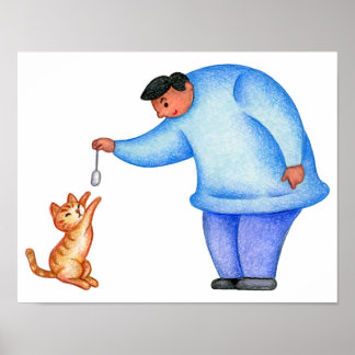 Affiche Moment amusant avec mon chat adoré.