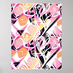 Affiche Moment confit d'un design Memphis