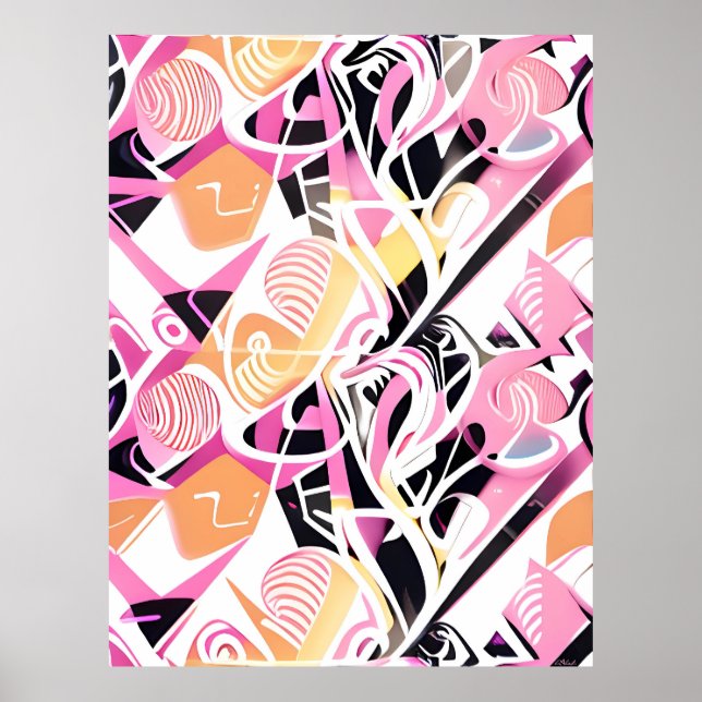 Affiche Moment confit d'un design Memphis (Devant)