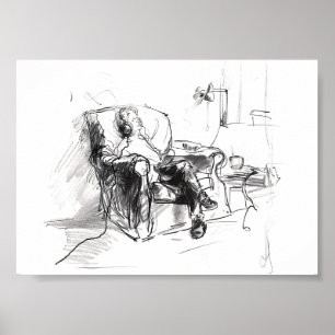 Affiche Moment de musique cosy – Croquis vintage de relaxa