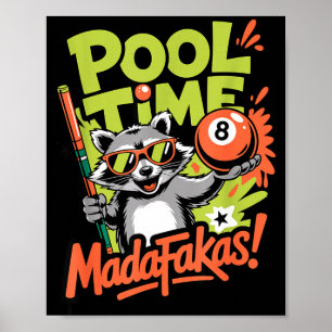Affiche Moment de piscine, espèces de fous, joueur de bill