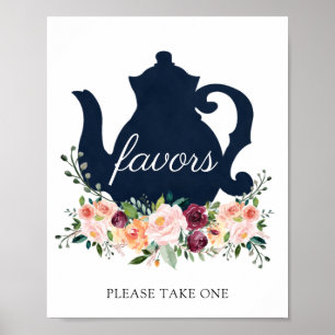 Affiche Moment du thé pancarte Favors