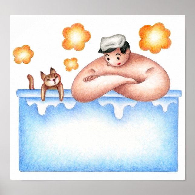 Affiche Moment heureux du bain. (Devant)
