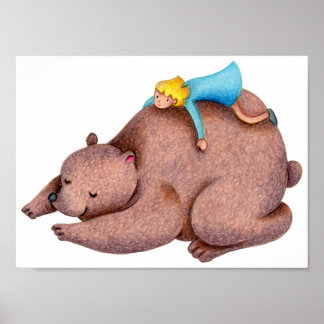 Affiche Moment paisible avec un ours.