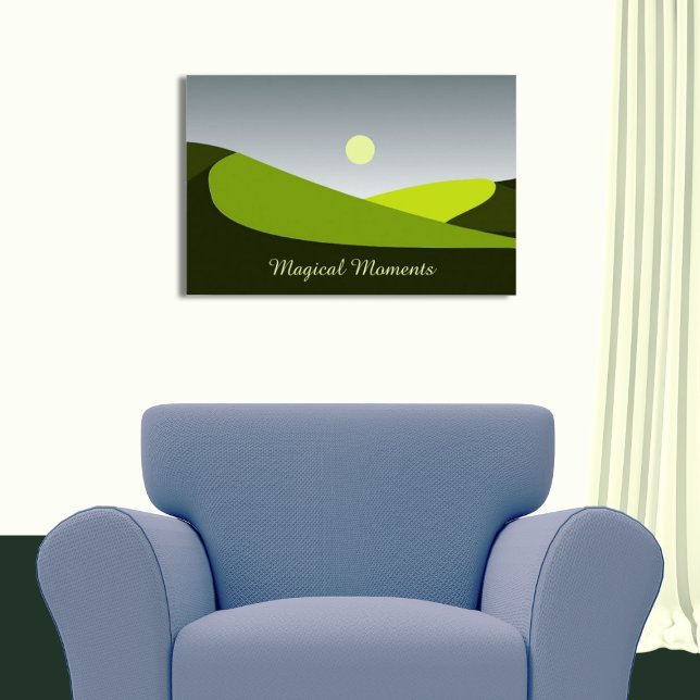 Affiche Moments magiques, Green Rolling Hills Paysage (Magical Moments, Green Rolling Hills Landscape Poster)