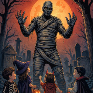 Affiche Momie de la tournée des friandises au cimetière