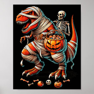 Affiche Momie de squelette à cheval dinosaure T Rex enfant