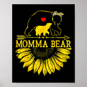 Affiche Momma Bear Fête des mères de tournesol famille