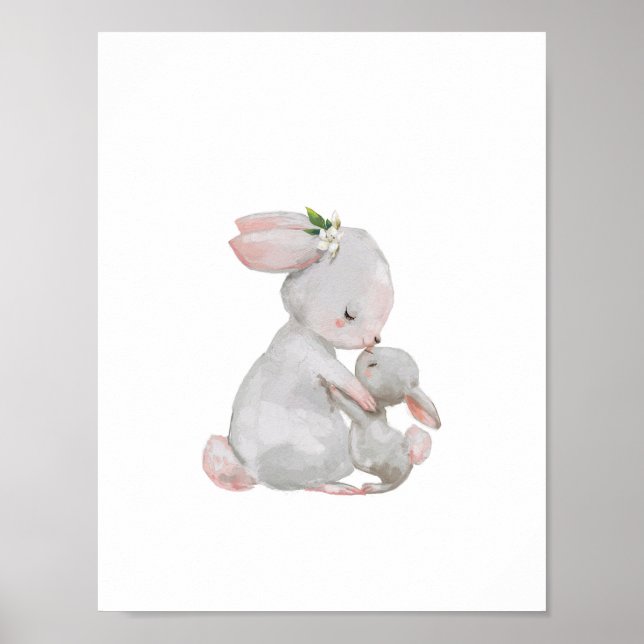 Affiche Mommy Baby Bunny Snuggle art print (Devant)