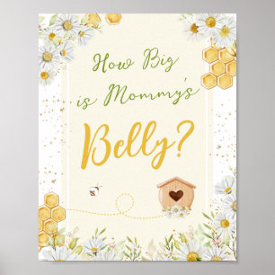 Affiche Mommy Belly Devinant Jeu Bumblebee Baby shower