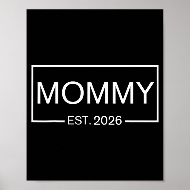 Affiche Mommy Est. 2026 New Mommy Pregnancy _ Promoted To  (Devant)