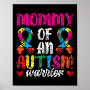 Affiche Mommy Of An Autism Guerrier Soutien Autistes Autis