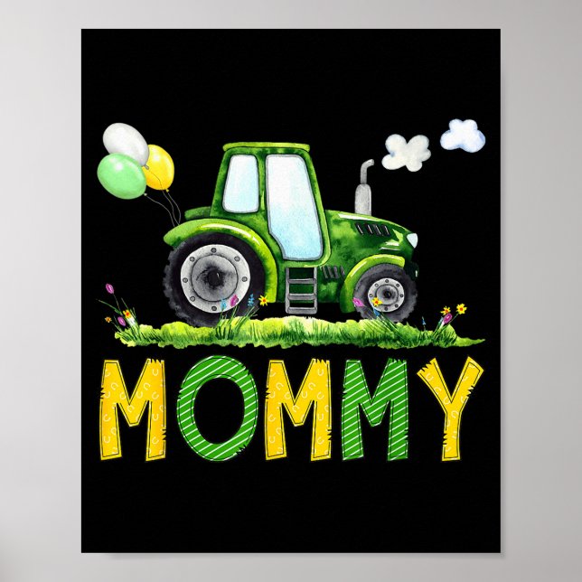 Affiche Mommy Of The Birthday Boy Tractor Farm Truck Match (Devant)