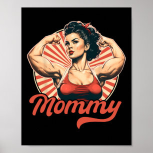 Affiche Mommy Retro Poids Et Bodybuilding Gym Maman