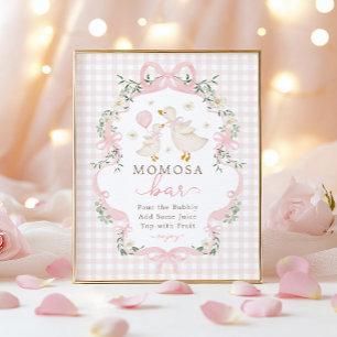 Affiche Momosa Bar : Panneau de Baby Shower Pink Silly Goo