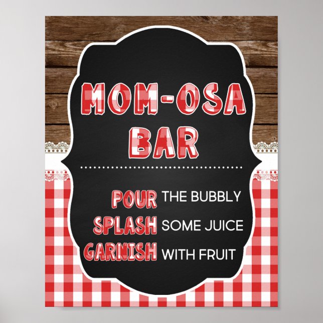 Affiche Momosa Bar Sign - Red Baby Q (Devant)