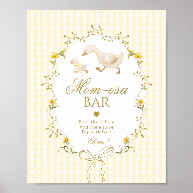 Affiche Momosa bar Silly Goose gender neutral gingham (Devant)