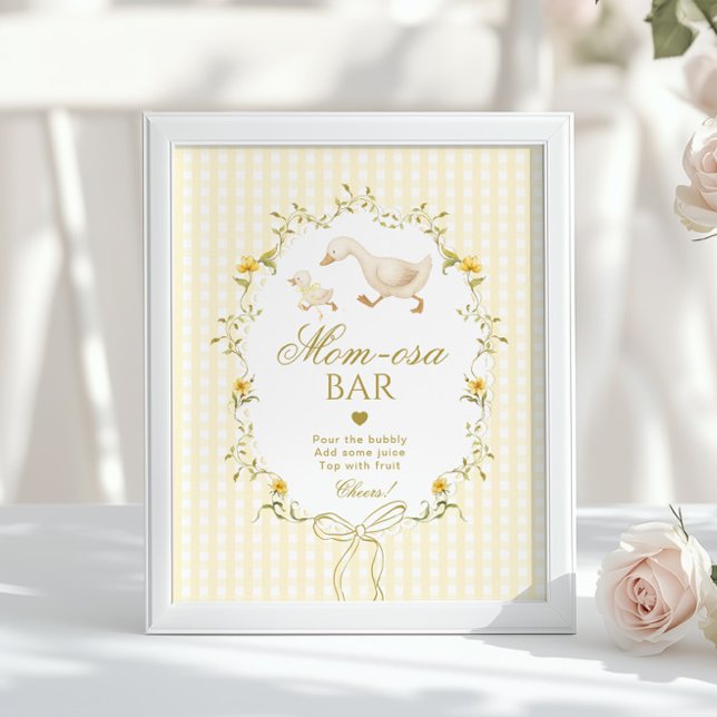 Affiche Momosa bar Silly Goose gender neutral gingham (Créateur téléchargé)