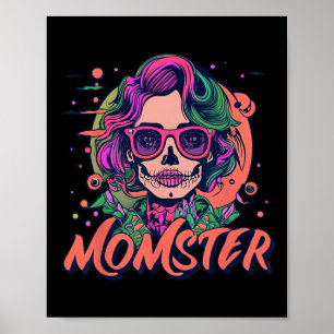 Affiche Momster Monster Maman Halloween Squelette maman Éf