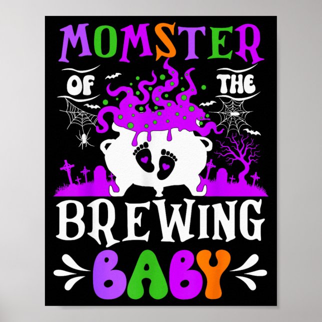 Affiche Momster Of The Brewing Baby Mom To Be Halloween  (Devant)