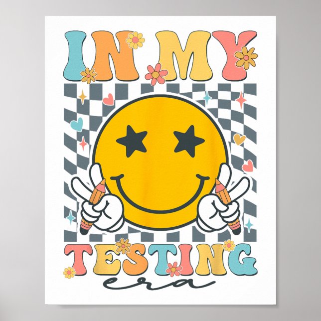 Affiche Mon âge de test drôle Super jour de test enseignan (Devant)