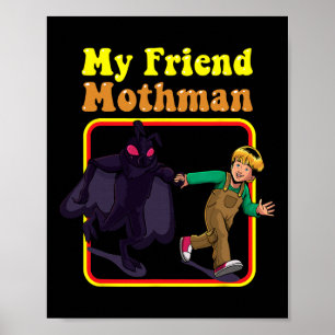 Affiche Mon Ami Mothman Amusant Rétro Cryptid Créatures Mo
