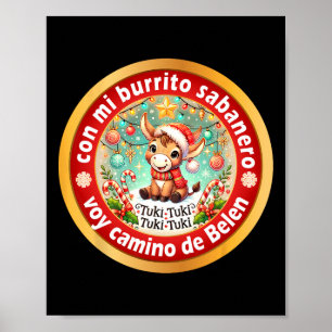 Affiche Mon âne de Noël mexicain Burrito Sanero espagnol