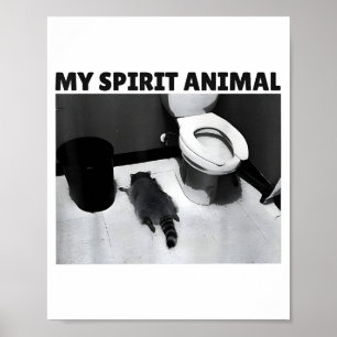 Affiche Mon animal de srit drôle de raton laveur ivre Mème