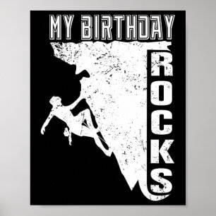 Affiche Mon anniversaire déchire l'escalade rétro