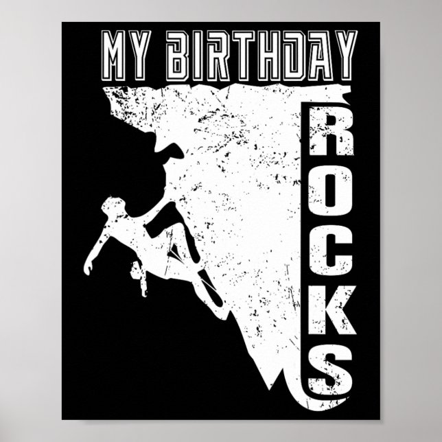 Affiche Mon anniversaire déchire l'escalade rétro  (Devant)