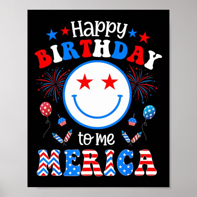 Affiche Mon anniversaire Juillet 4 Fête de l'Indépendance  (Devant)