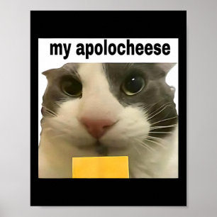 Affiche Mon Apolocheese Mème de Chat Drôle Brainrot Humour