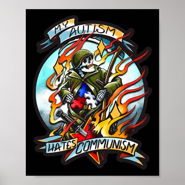Affiche Mon autisme déteste le communisme (Devant)