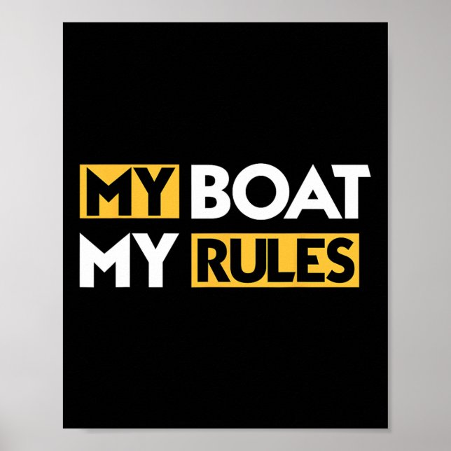 Affiche Mon bateau mes règles voilier voile bateau capitai (Devant)