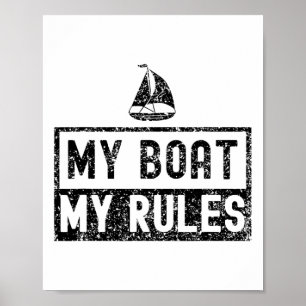 Affiche Mon bateau mes règles Yacht navigation capitaine n