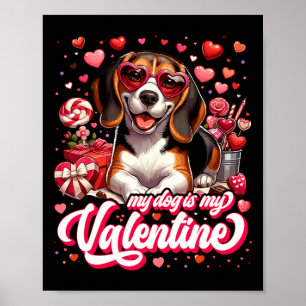 Affiche Mon Beagle est mon tee-shirt de la Saint-Valentin 