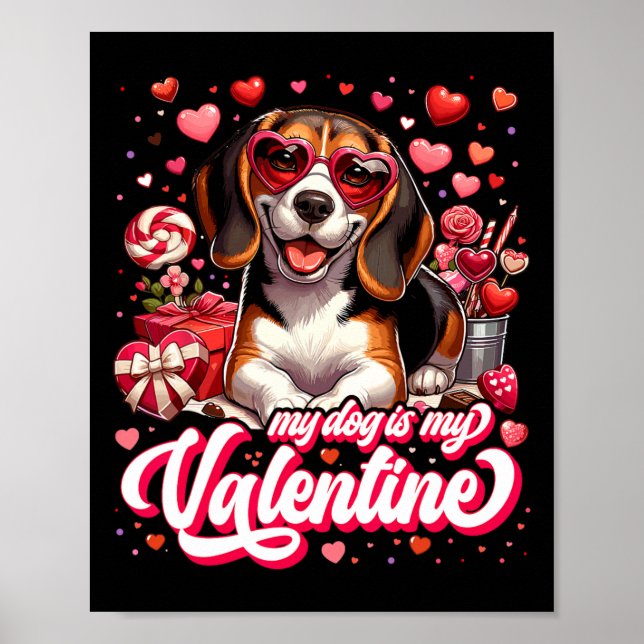 Affiche Mon Beagle est mon tee-shirt de la Saint-Valentin  (Devant)