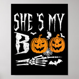 Affiche Mon Boo Skeleton Citrouille Halloween correspondan