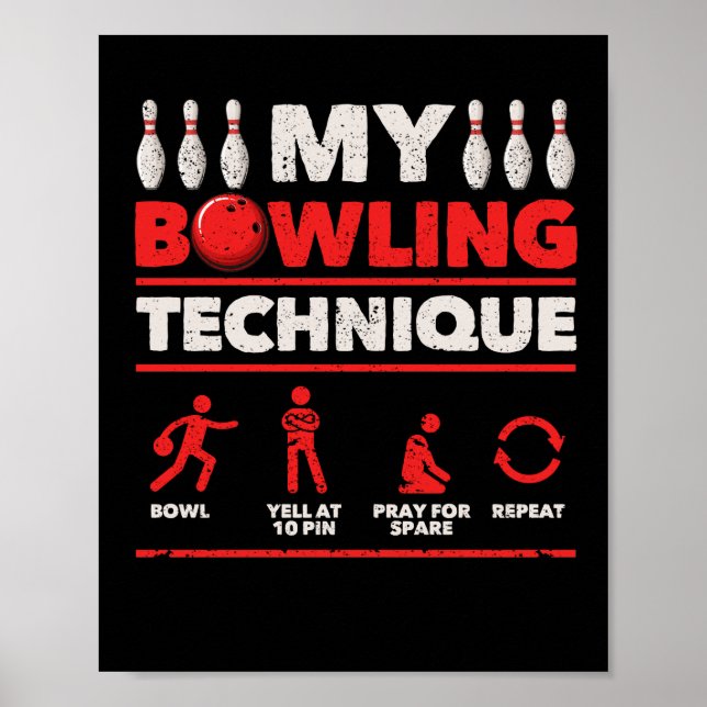 Affiche Mon Bowl Technique De Bowling hurle À 10 Pin Priez (Devant)