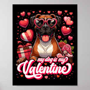 Affiche Mon Boxer Est Mon Animal De Compagnie Valentine Te